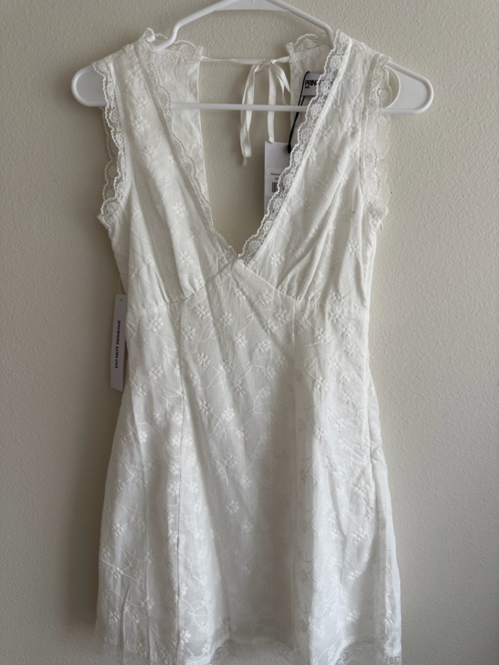 Princess Polly Gimmie Mini Dress in White - Delicate Embroidered Slip - Picture 1 of 9